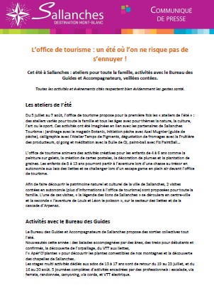 Activités été 2021